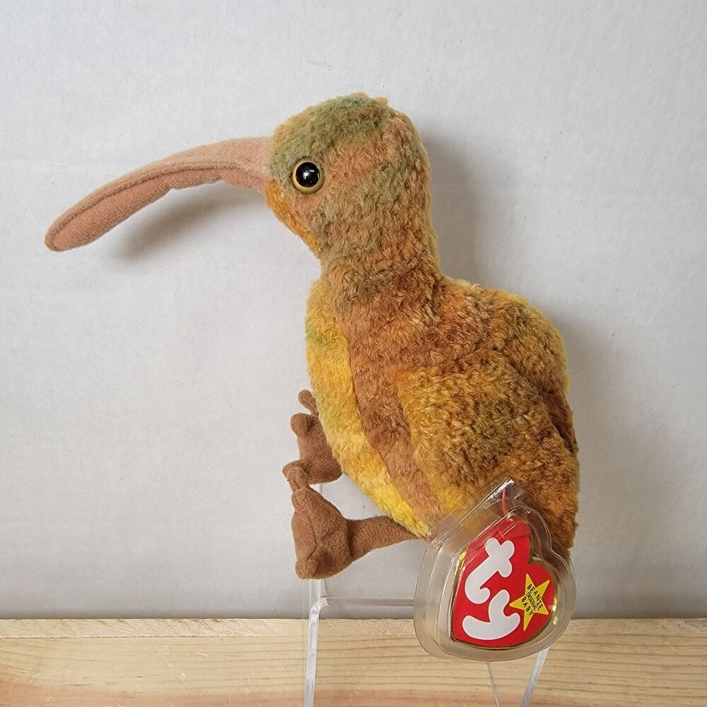 TY Original Beanie Baby "BEAK" the Kiwi Bird 1998 Retired NWT RARE